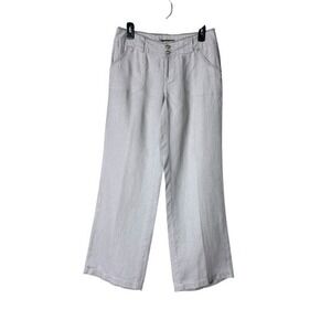 INC Womens Wide Leg Linen Pants Size 4 Beachy Bohemian Lagom Grey Minimalist
